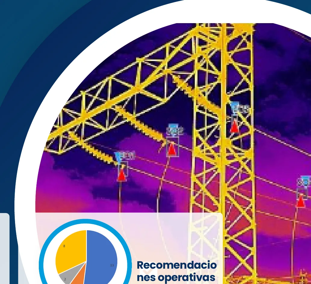 Visualización térmica de una estructura eléctrica.